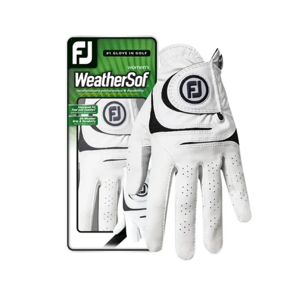 FootJoy WeatherSof Ladies Womens Golf Glove White Black