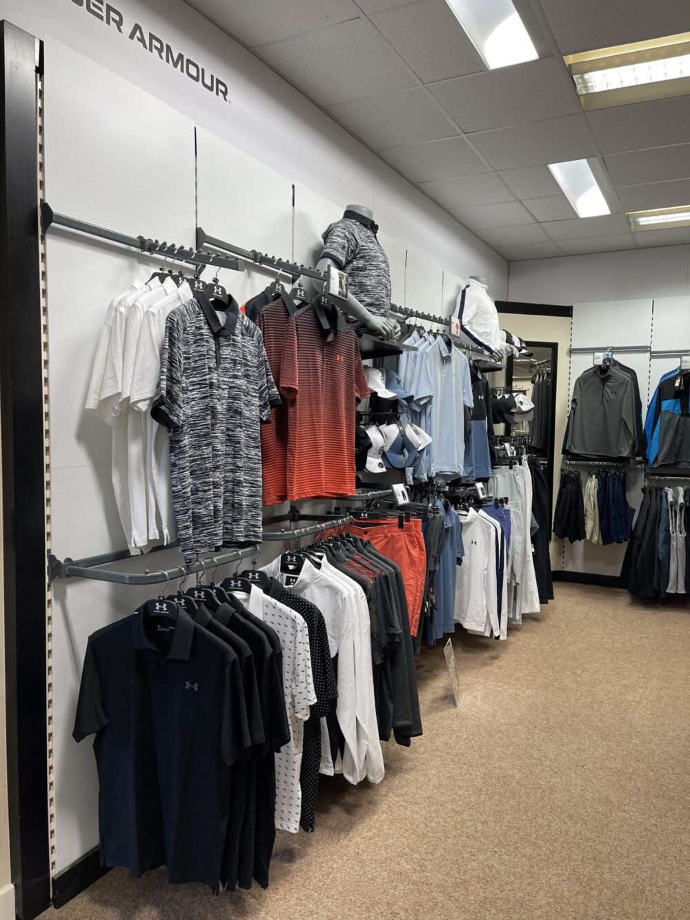 Under Armour golf clothing apparel at peter field golf shop norwich norfolk