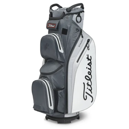 Titleist StaDry 14 Golf Cart Bag Charcoal Grey White 1