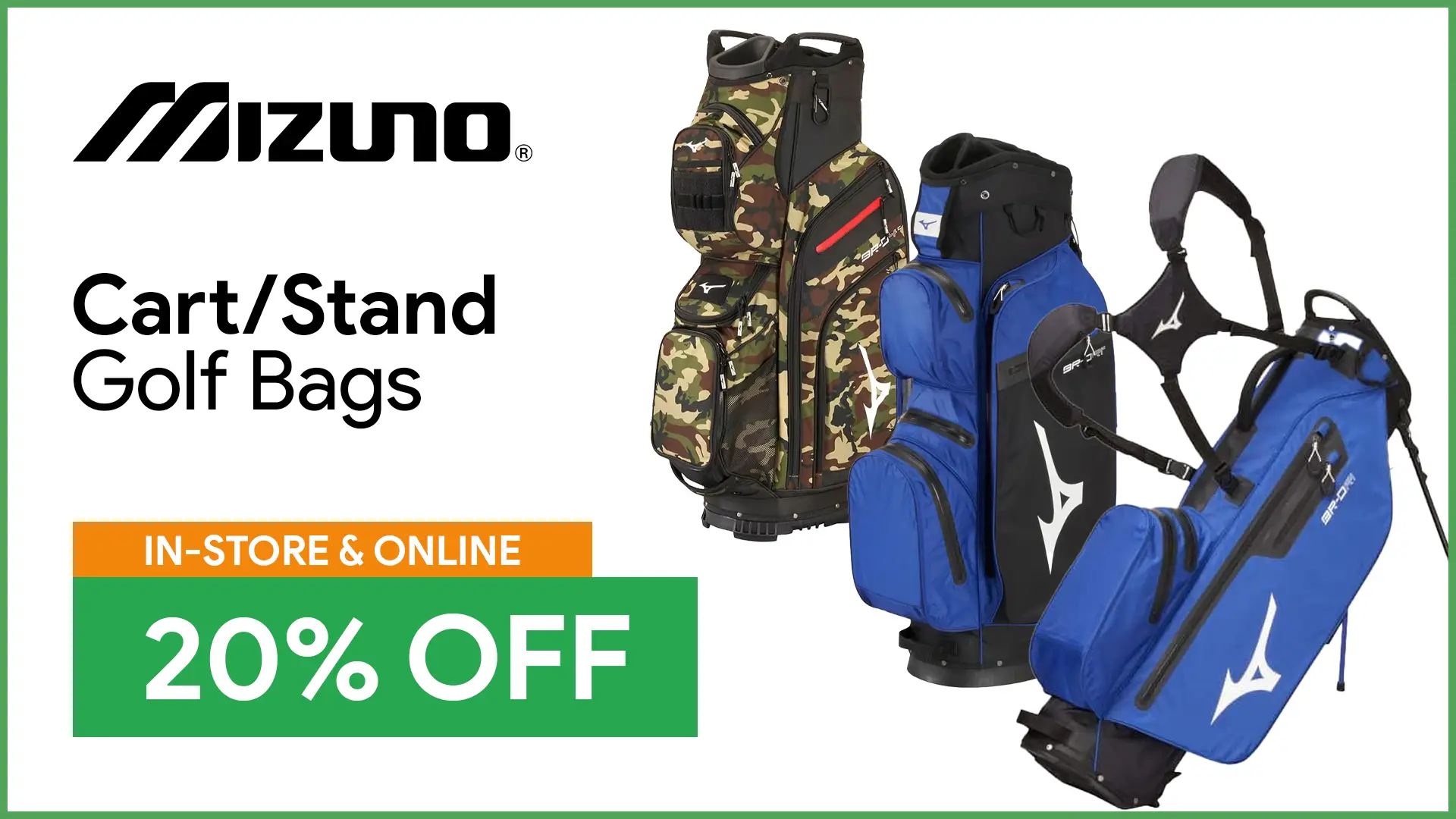 20% off Mizuno Cart/Stand Bags